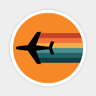 Airplane Rainbow Flight (Retro Color) Magnet